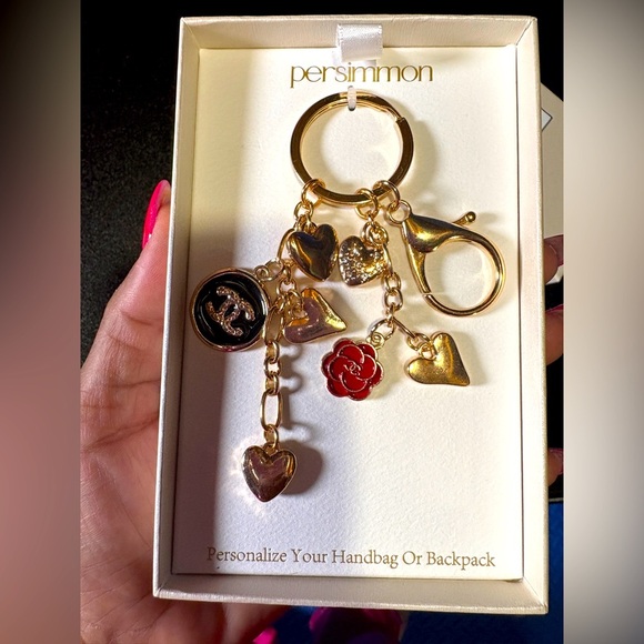 Two (2) CHANEL Stamped Zipper Pull Charms on Unbranded Keychain, EUC - Picture 8 of 8